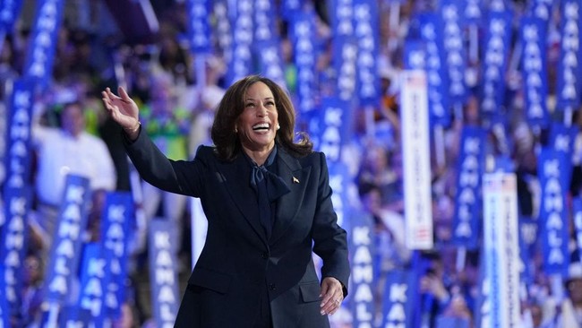 Capres AS Kamala Harris janjikan gencatan senjata di Jalur Gaza. (REUTERS/Kevin Lamarque)