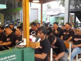 Aliansi Driver Online Gorontalo saat menggelar deklarasi dan sosialisasi manfaat BPJS Ketenagakerjaan yang digelar Aliansi Driver Online Gorontalo, Rabu (13/05/2026). (Foto : Dok. Ist.)