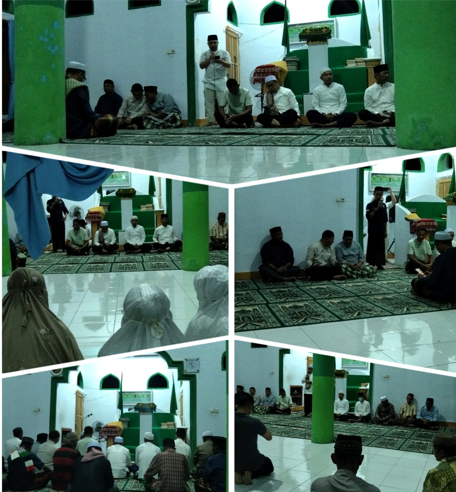 Suasana suling Pemda Bolmut bersama jamaah masjid Al-Falah Desa Tanjung Buaya. (Doc. Jefri)