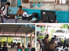 Tampak suasana penerimaan calon siswa baru di SMA 1 Bolngangitang. (Doc. Jefri)